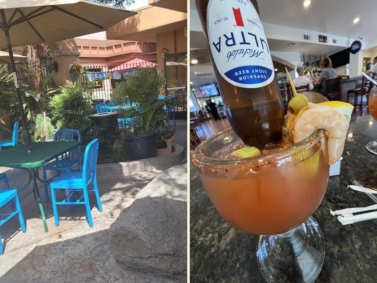 Outdoor seating area at a family restaurant